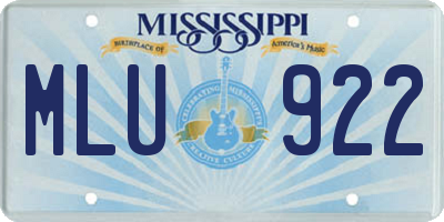 MS license plate MLU922