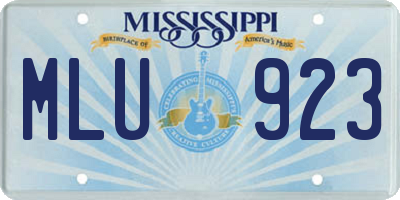 MS license plate MLU923