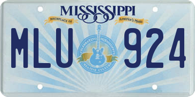 MS license plate MLU924