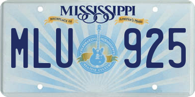 MS license plate MLU925