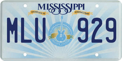MS license plate MLU929