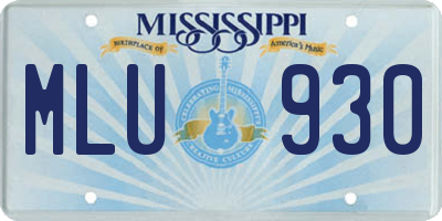 MS license plate MLU930