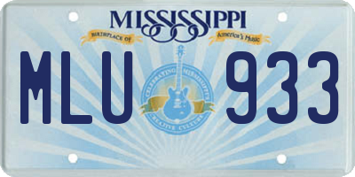 MS license plate MLU933