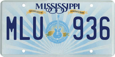 MS license plate MLU936