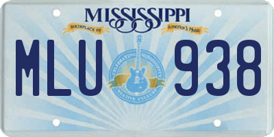 MS license plate MLU938