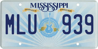 MS license plate MLU939