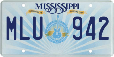 MS license plate MLU942