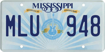 MS license plate MLU948