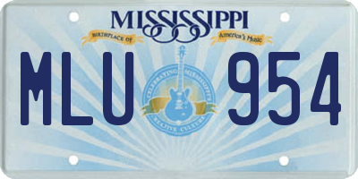 MS license plate MLU954