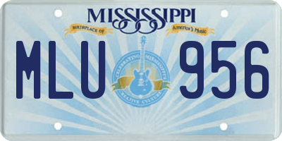 MS license plate MLU956