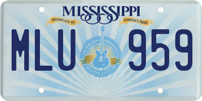 MS license plate MLU959