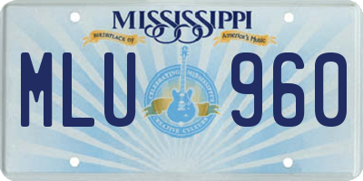 MS license plate MLU960