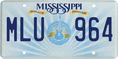 MS license plate MLU964