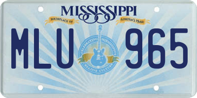 MS license plate MLU965