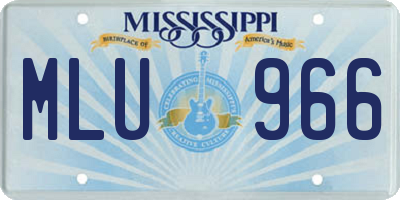 MS license plate MLU966