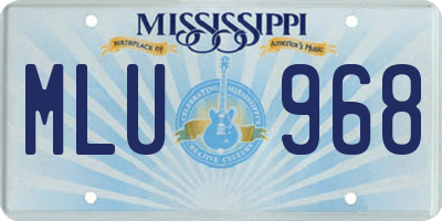 MS license plate MLU968
