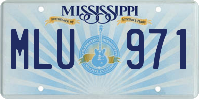 MS license plate MLU971