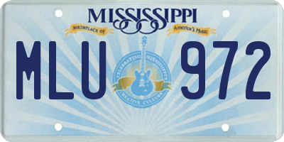 MS license plate MLU972