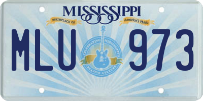 MS license plate MLU973