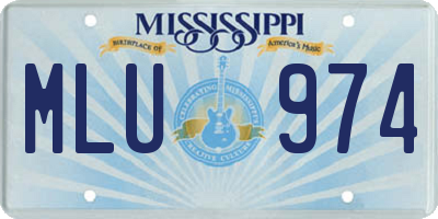 MS license plate MLU974