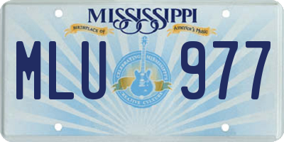 MS license plate MLU977