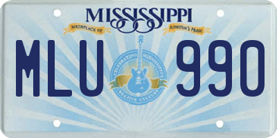 MS license plate MLU990