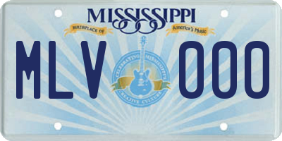 MS license plate MLV000