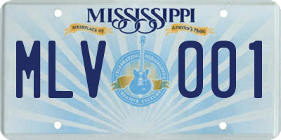 MS license plate MLV001