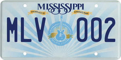 MS license plate MLV002