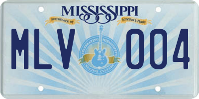 MS license plate MLV004