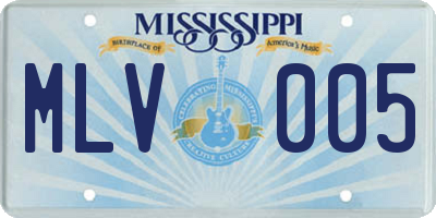 MS license plate MLV005