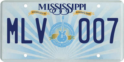 MS license plate MLV007