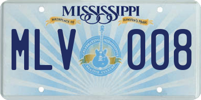 MS license plate MLV008