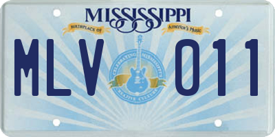 MS license plate MLV011