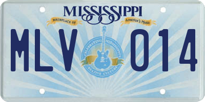 MS license plate MLV014