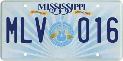 MS license plate MLV016