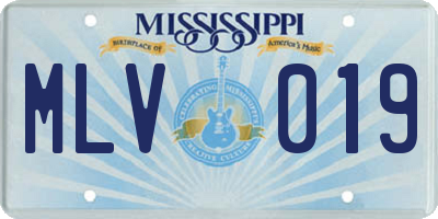 MS license plate MLV019