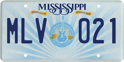 MS license plate MLV021