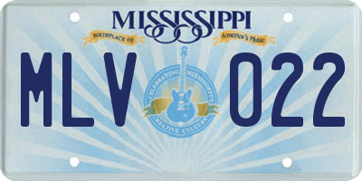 MS license plate MLV022