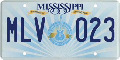 MS license plate MLV023