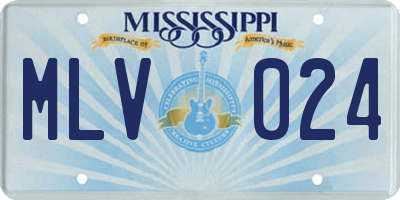 MS license plate MLV024