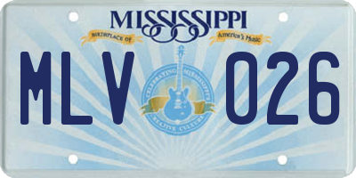 MS license plate MLV026