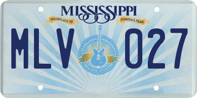 MS license plate MLV027
