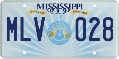 MS license plate MLV028