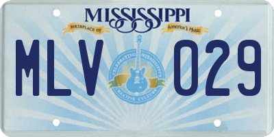 MS license plate MLV029