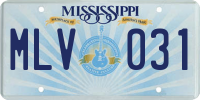 MS license plate MLV031