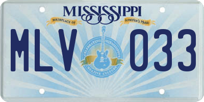 MS license plate MLV033