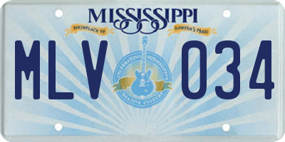 MS license plate MLV034
