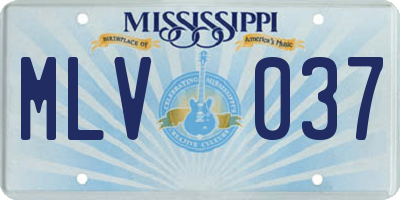 MS license plate MLV037