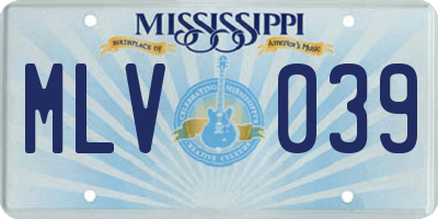 MS license plate MLV039